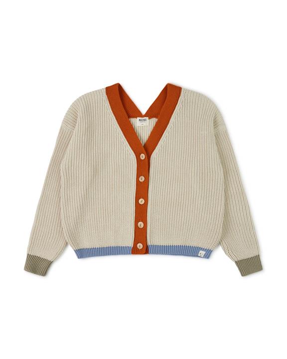 Color Block Cardigan Oyster 2