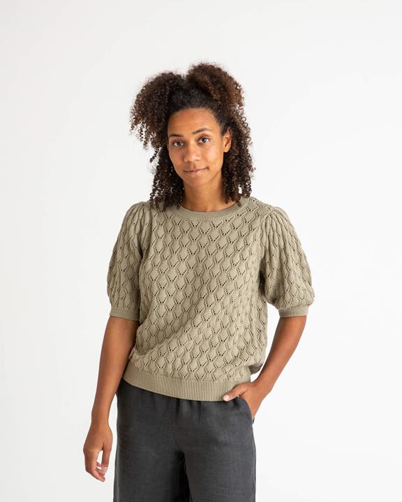 Sweater Knitted Khaki Green 1