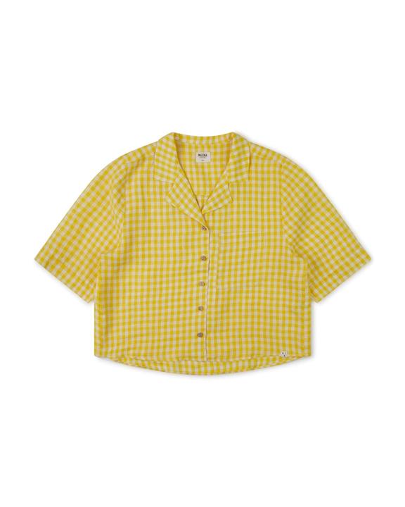 Blouse Collared Yellow Gingham 2