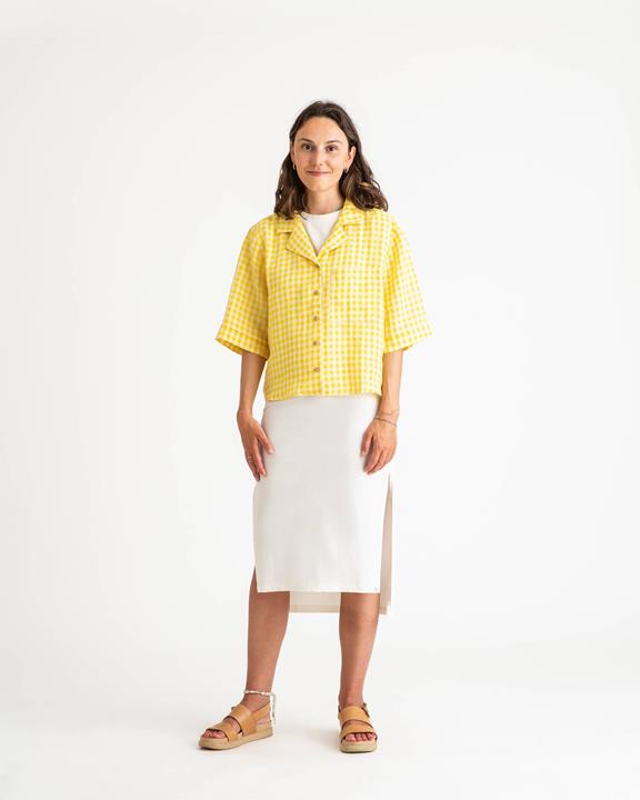 Blouse Collared Yellow Gingham 4