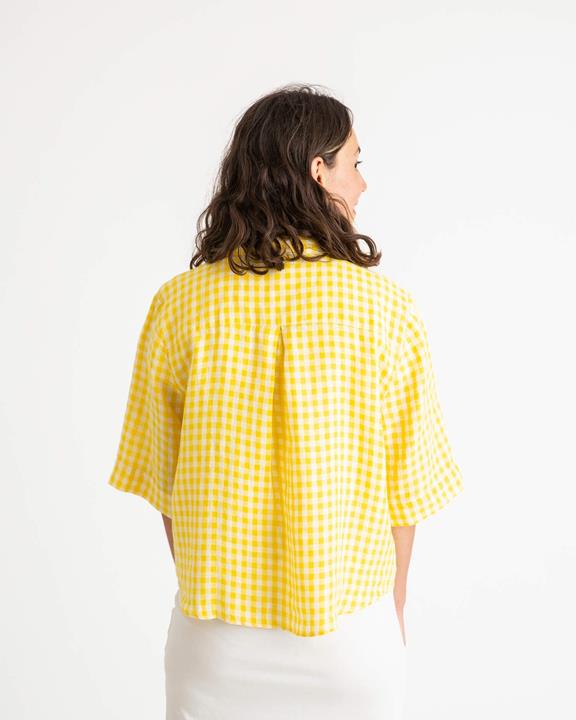 Blouse Collared Yellow Gingham 5