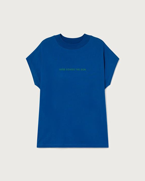 T-Shirt Here Comes The Sun Blauw from Shop Like You Give a Damn
