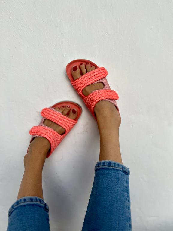 Sandals Rafia Pink 1