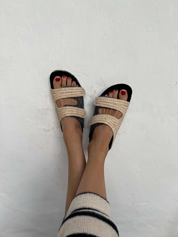 Sandals Rafia Sand Grey from Shop Like You Give a Damn