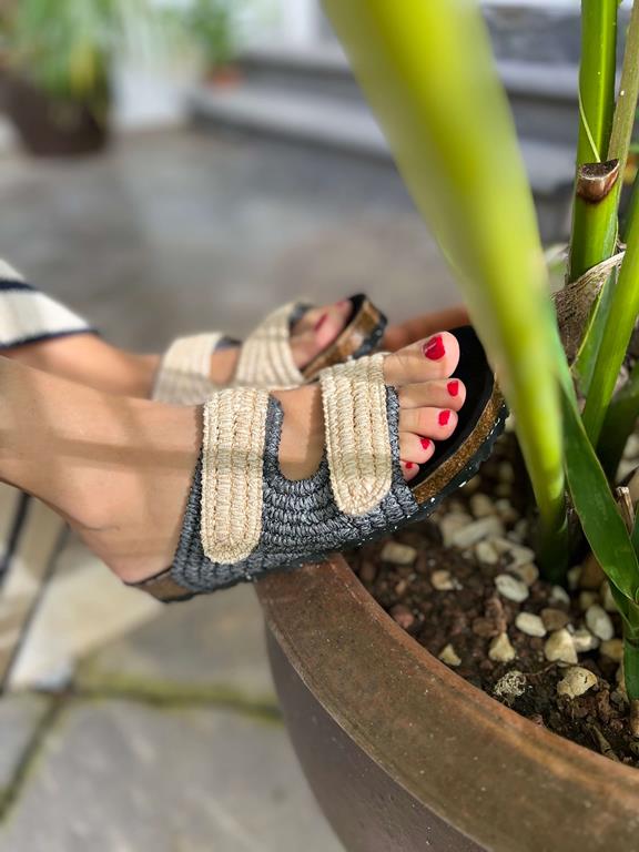 Sandals Rafia Sand Grey from Shop Like You Give a Damn