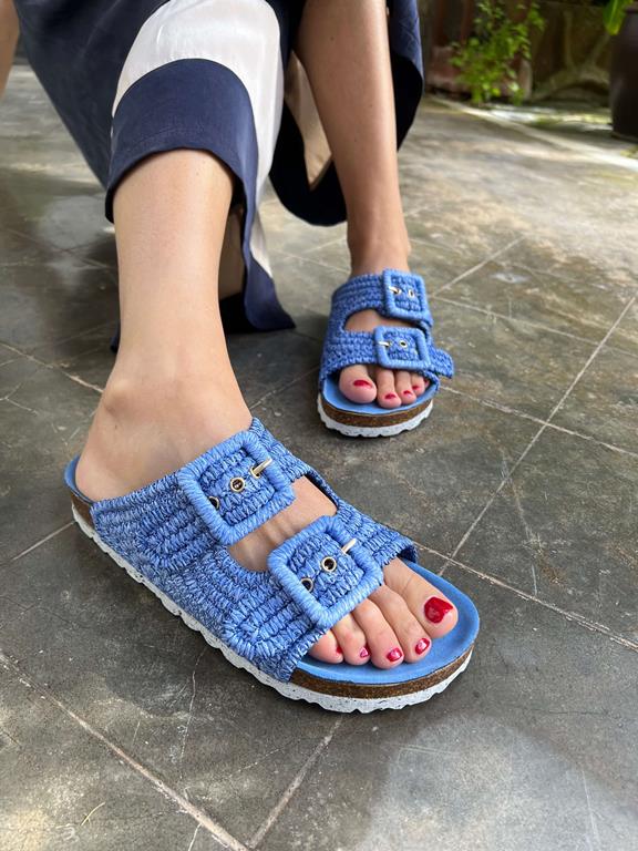 Sandals Raffia Blue 4