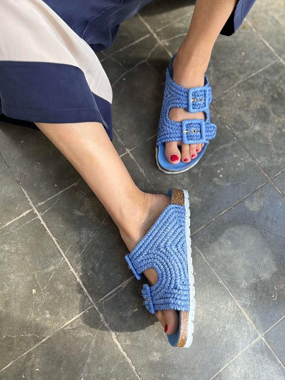 Sandals Raffia Blue 6