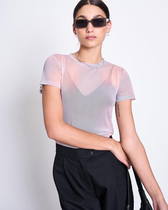 Mesh T-Shirt Evie Aurora Print Roze from Shop Like You Give a Damn