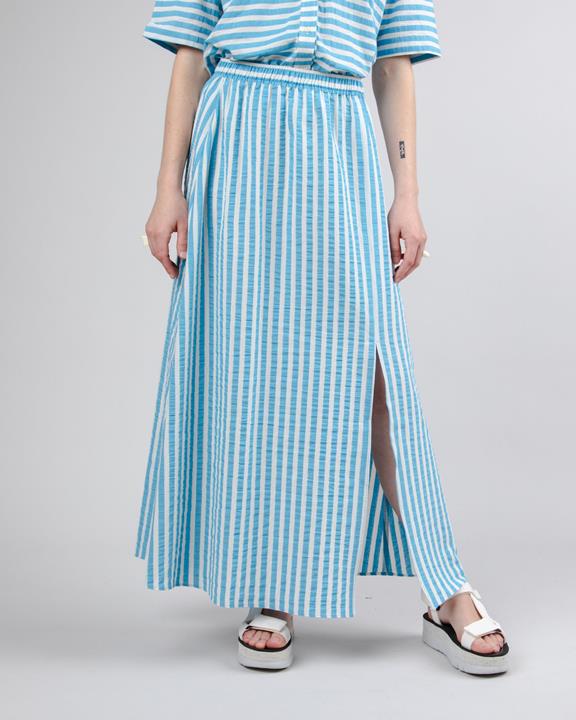 Stripes Long Skirt Blue 2