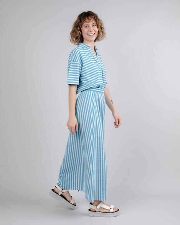Stripes Long Skirt Blue 3