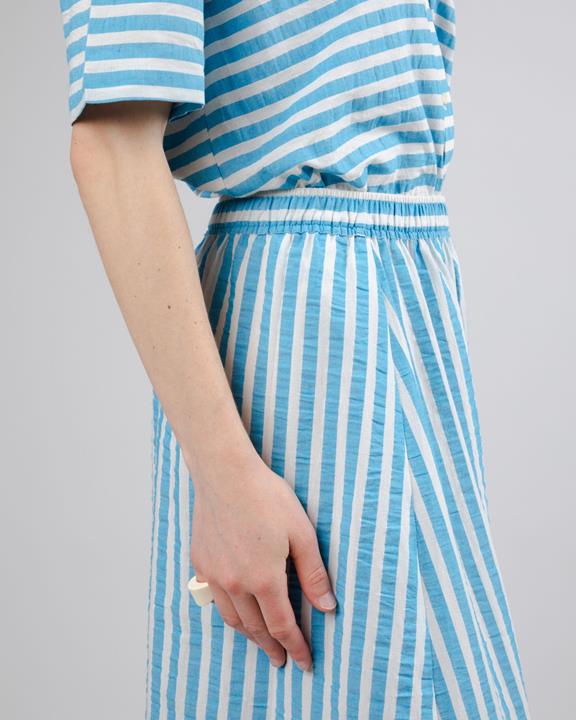 Stripes Long Skirt Blue 4