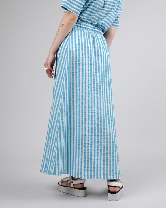 Stripes Long Skirt Blue 5