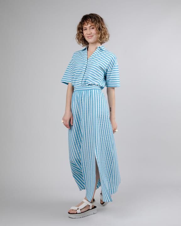 Stripes Long Skirt Blue 7