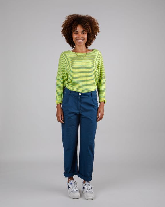 Sweater Fine Knit Stripes Lime 2
