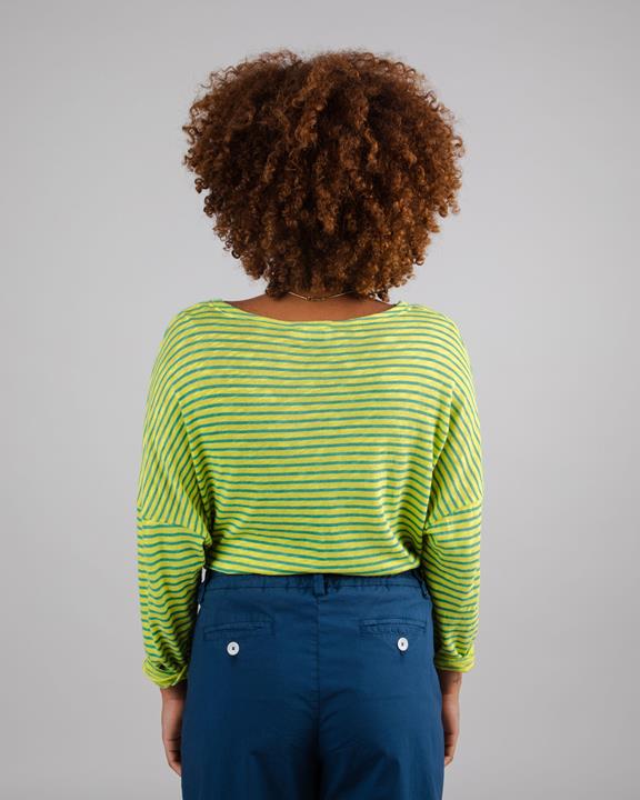 Sweater Fine Knit Stripes Lime 4