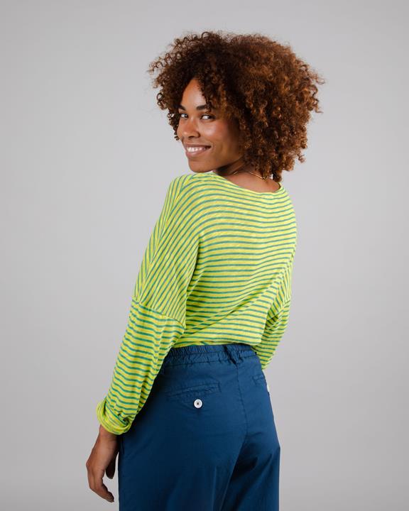 Sweater Fine Knit Stripes Lime 6
