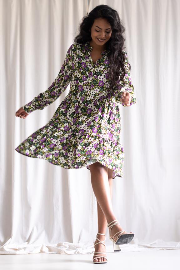 Dress Suki Floral Green & Purple 8