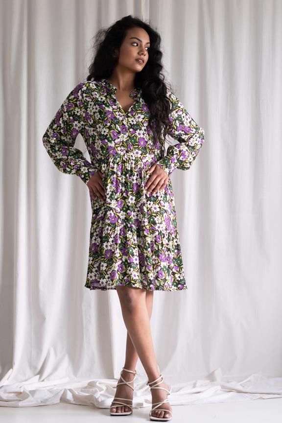 Dress Suki Floral Green & Purple 10