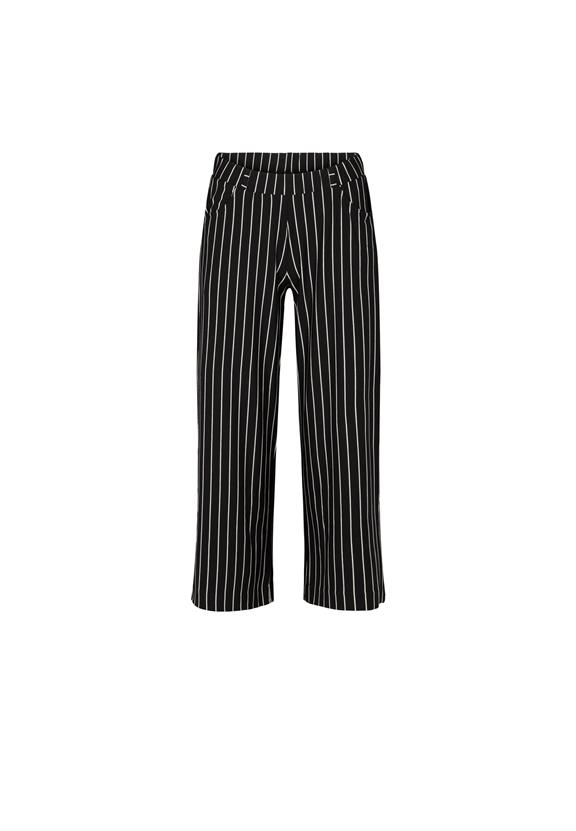 Pants Loose Jersey Crop Donna Black Stripe 1