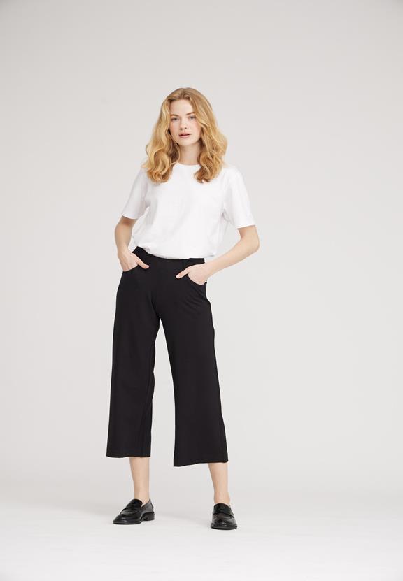 Pants Donna Loose Jersey Crop Black 1