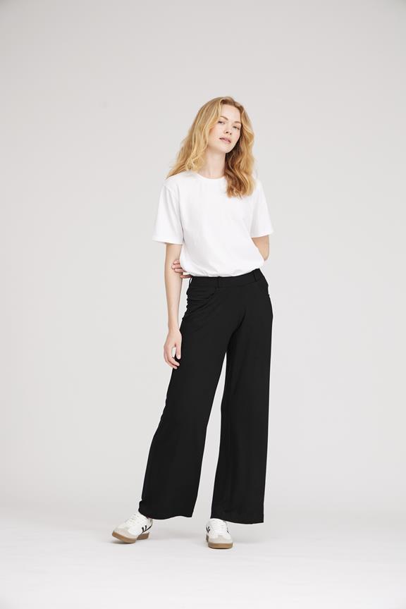 Pants Donna Loose Jersey Short Length Black 1