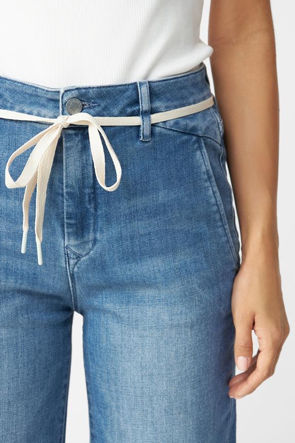 Jeans Flared Dew French Pocket Blauw 4