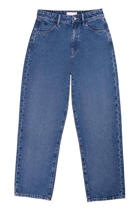 Jeans Brede Rechte Niet-Stretch Minimaal Medium Blauw 6