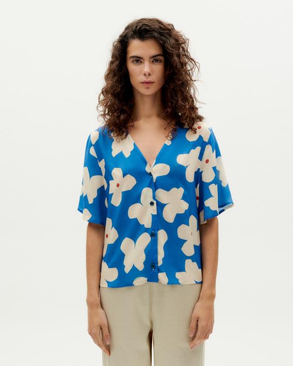 Blouse Floral Butterfly Dragonfly Blue from Shop Like You Give a Damn