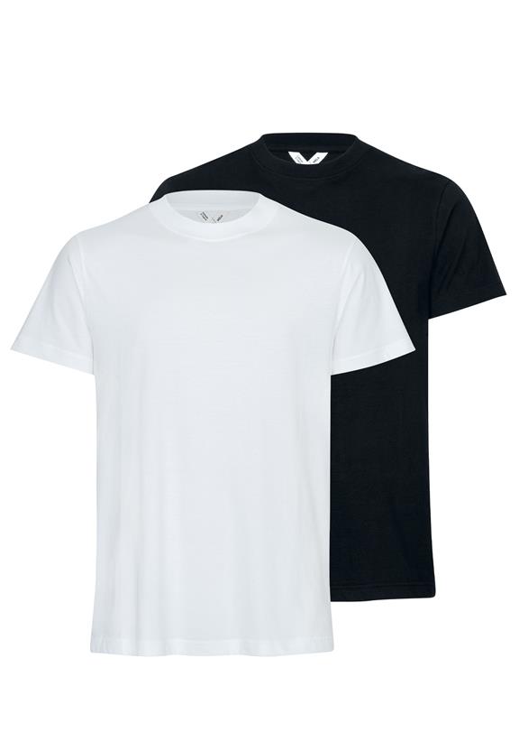 T-Shirt Avan 2-Pack Zwart/Wit via Shop Like You Give a Damn