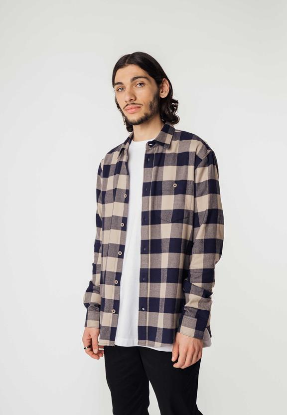 Flannel Shirt Sahel Navy Check from Shop Like You Give a Damn