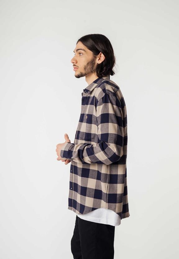 Flannel Shirt Sahel Navy Check from Shop Like You Give a Damn