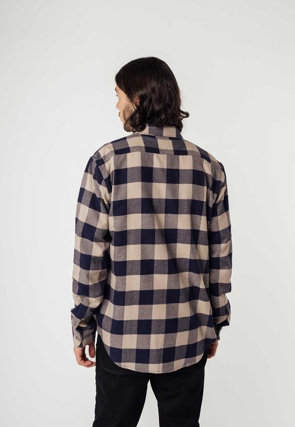 Flannel Shirt Sahel Navy Check from Shop Like You Give a Damn