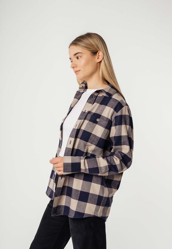 Flannel Shirt Akhela Navy Check from Shop Like You Give a Damn