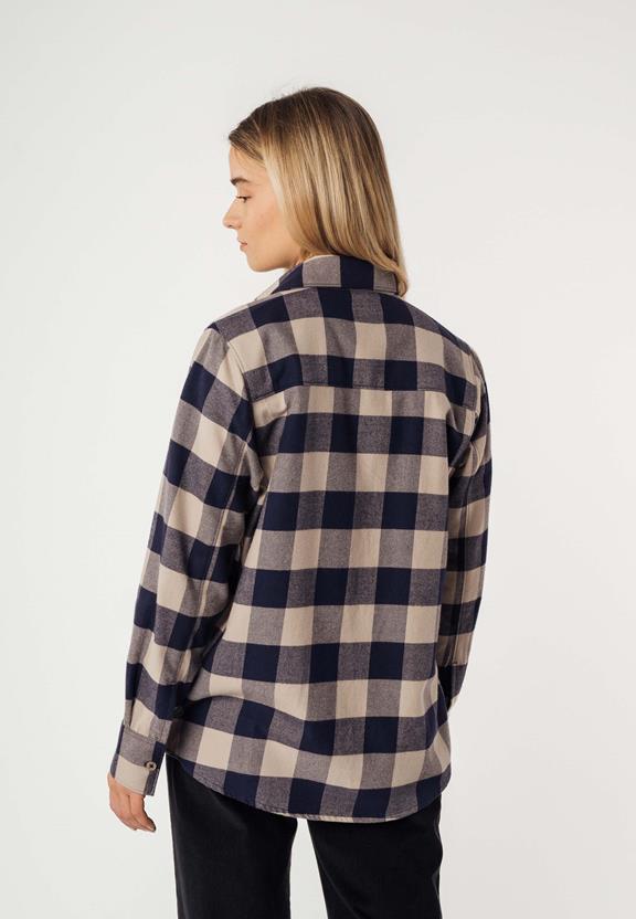 Flannel Shirt Akhela Navy Check from Shop Like You Give a Damn