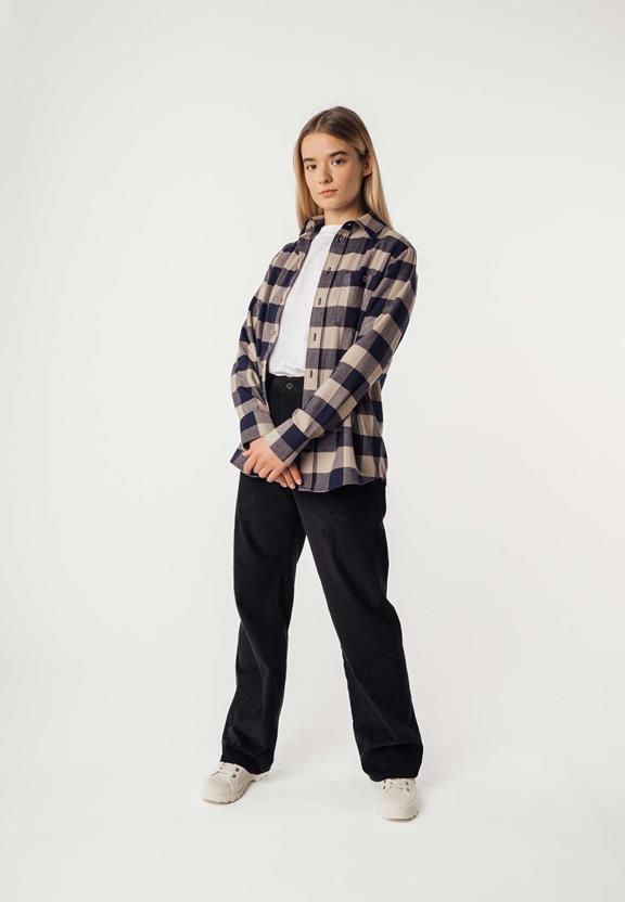 Flannel Shirt Akhela Navy Check from Shop Like You Give a Damn