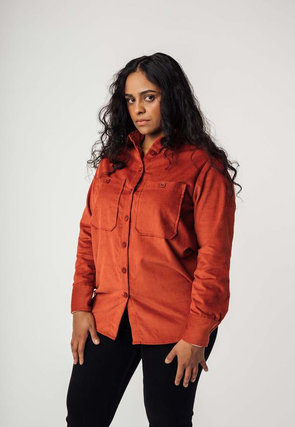 Overshirt Jiya Corduroy Brick Red from Shop Like You Give a Damn