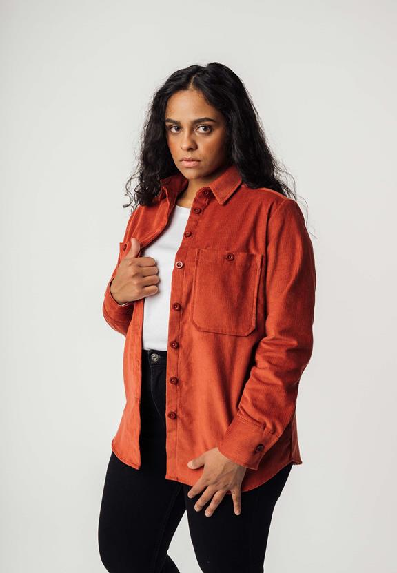 Overshirt Jiya Corduroy Brick Red from Shop Like You Give a Damn