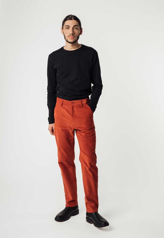 Broek Jivin Corduroy Steenrood from Shop Like You Give a Damn