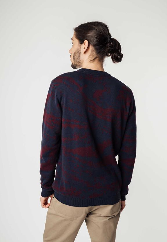 Knit Jumper Manav Navy Red from Shop Like You Give a Damn