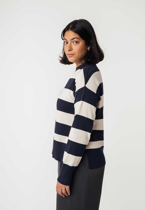 Knit Jumper Armal  Stripes Blue Creme from Shop Like You Give a Damn