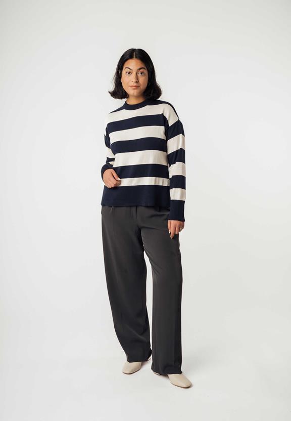 Knit Jumper Armal  Stripes Blue Creme from Shop Like You Give a Damn