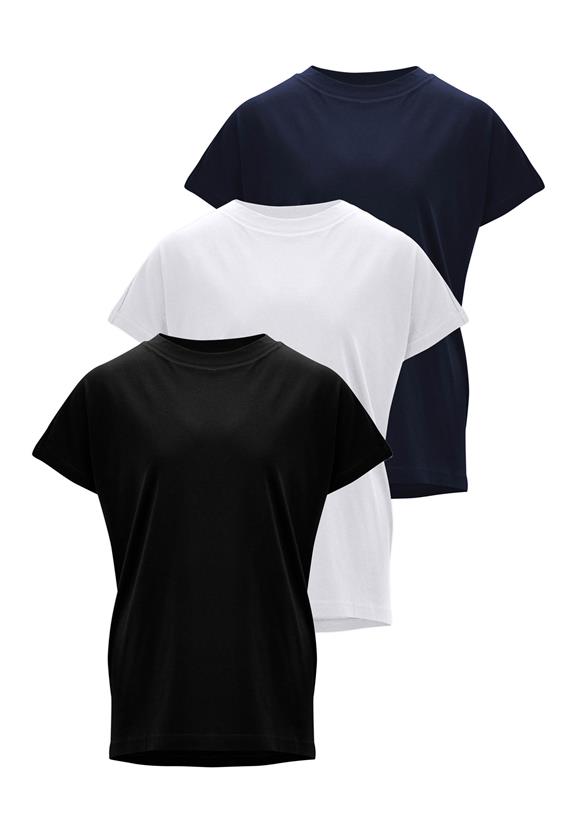 Multipack T-Shirt Madhu Black White Navy (3) via Shop Like You Give a Damn