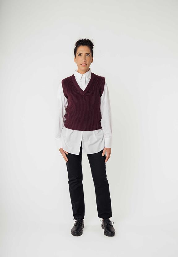 Knitted Vest Dayita Wine Red from Shop Like You Give a Damn