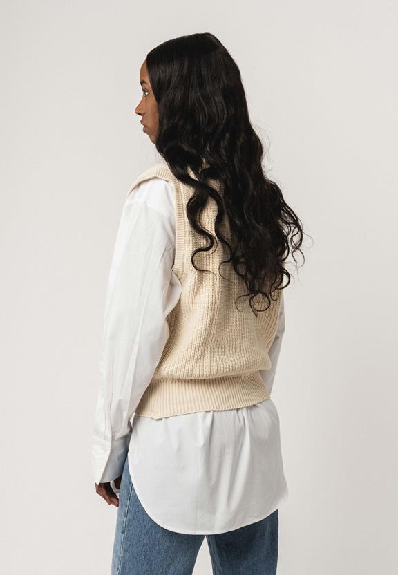 Knitted Vest Dayita Creme from Shop Like You Give a Damn