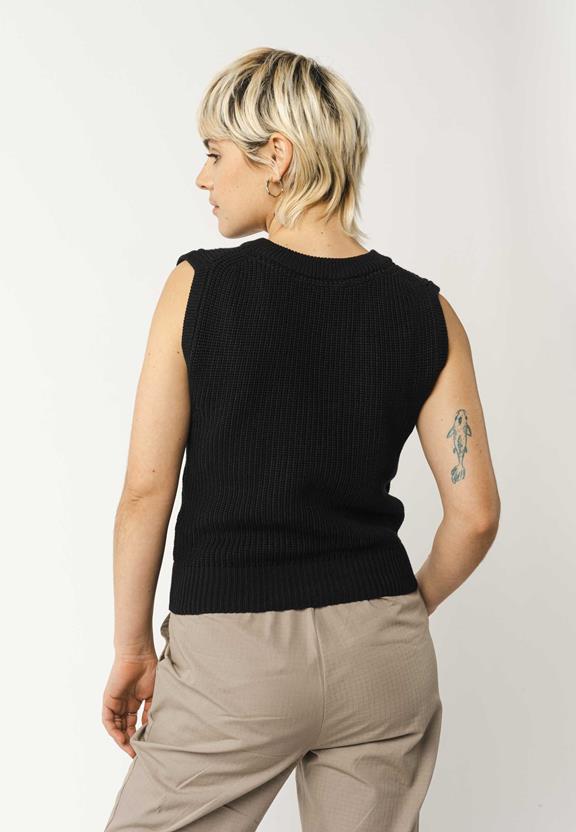 Knitted Vest Dayita Black from Shop Like You Give a Damn