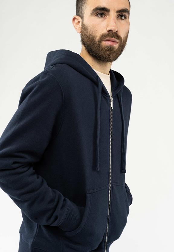 Zip-Up Hoodie Devadas Navy from Shop Like You Give a Damn