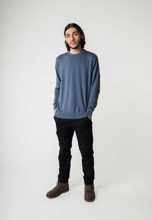 Fine-Knit Jumper Himal Blue Stone from Shop Like You Give a Damn