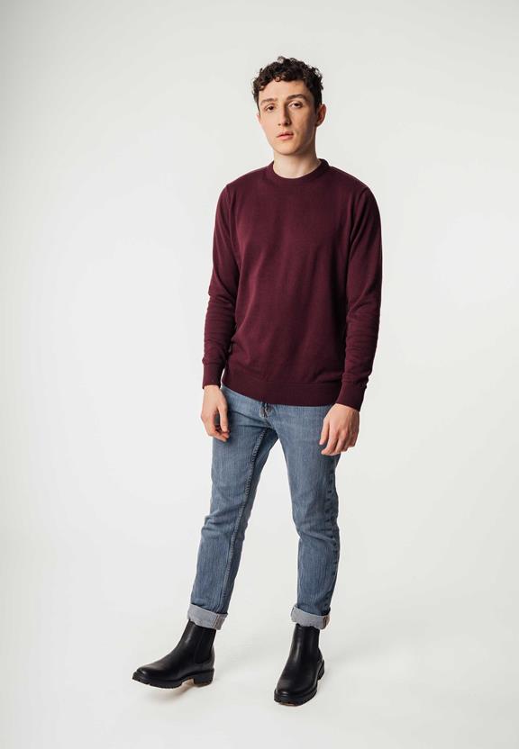 Fine-Knit Jumper Himal Raisin Red from Shop Like You Give a Damn