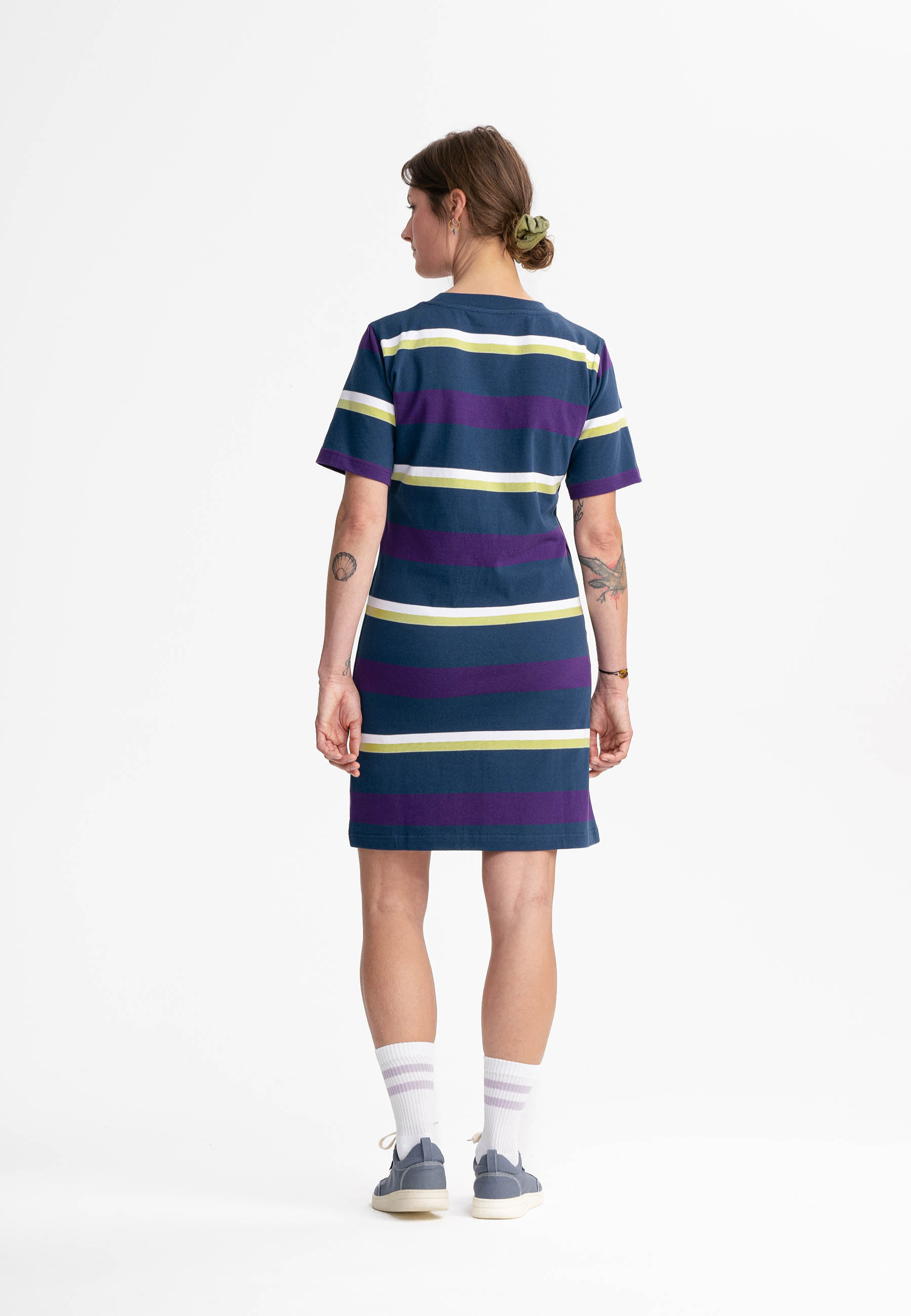 T-Shirt Dress Heavy Shrishti Stripes Blue Purple from Shop Like You Give a Damn