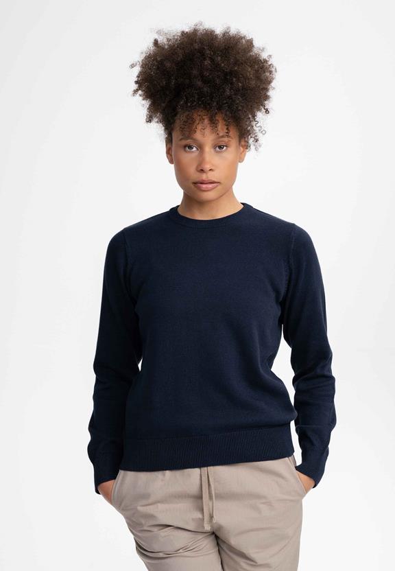 Fine-Knit Jumper Dhana Navy from Shop Like You Give a Damn